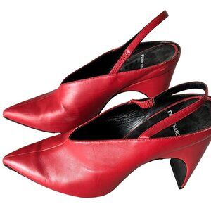 PIERRE HARDY Red Leather Slingback Pumps EU Size 40
